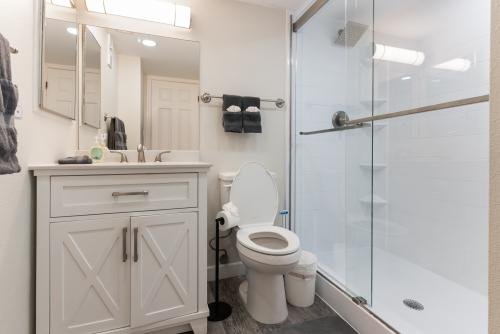 Master bedroom, private bathroom, walk-in shower