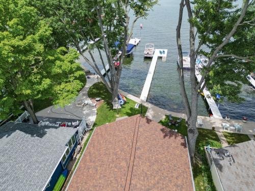 Overhead view of the lake Wawasee