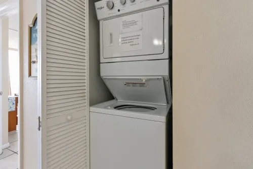 Washer and dryer located inside of the unit