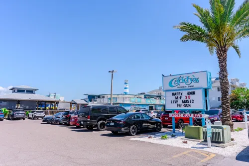 Caddy’s pub is located across the street with a full bar &amp; menu